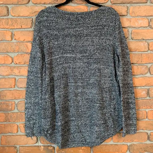 Banana Republic  Gray Marled Knit Sweater with Side Zippers Long Sleeve Size L