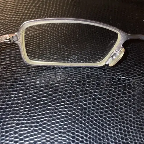 Dolce & Gabbana Wire Rim Eyeglasses Silver Rectangle White Zipper Case