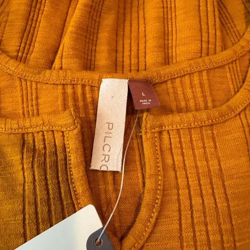 Pilcro Anthropologie Tank Top Womens Large Marigold Yellow Cotton Blend NEW