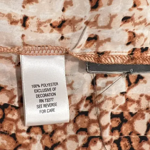 Dana Buchman Women's Abstract Snake Skin Print Roll Tab long Sleeve Blouse Size M