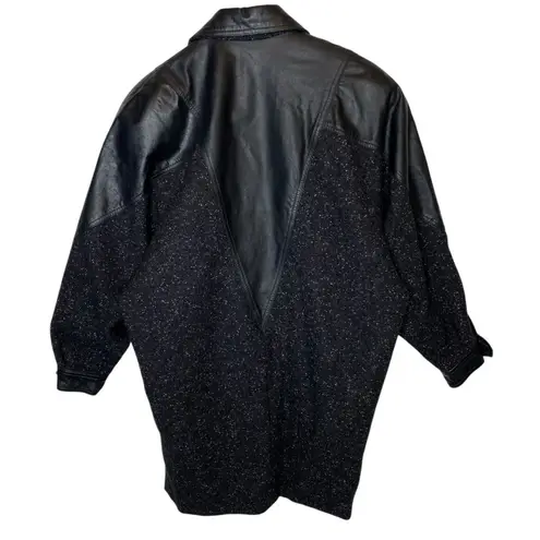 David Benjamin Vintage Leather and Wool Jacket Black Size L
