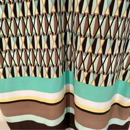 Ellen Tracy Soft Focus Shirt Dress Women's Small Aloe Multi Career Geometric NWT