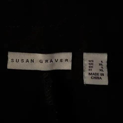 Susan Graver Large Ponte Pants Pull-On Pockets Stretch Flat Front Hi-Rise Black