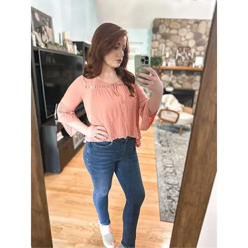 En Crème Boho Top Pink