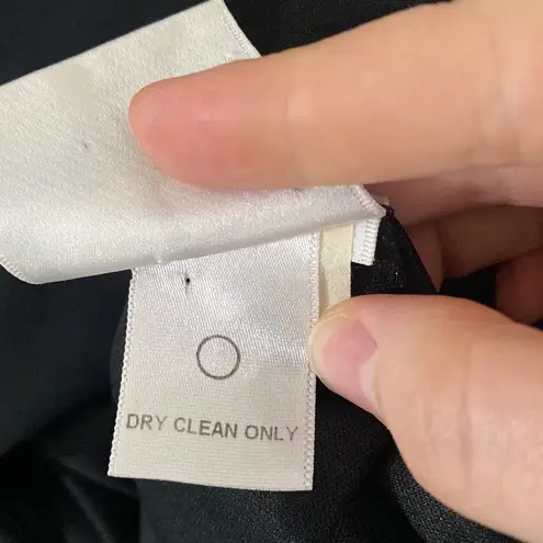 Tadashi Shoji Tadashi handkerchief hem pieced plunge neck cap sleeve eventing dress in black