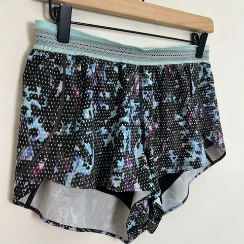 Lululemon - Split Second Short Floral Sport Tranquil Blue Multi Athletic Running