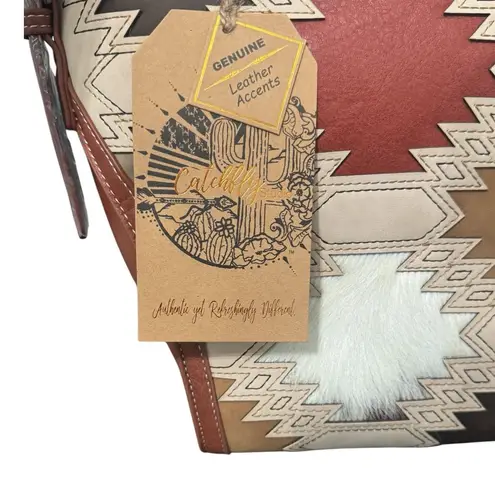 NWT! Catchfly Studio Aztec Crossbody Bucket Bag Southwestern Style Purse Brown