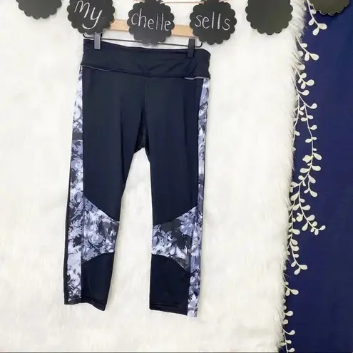 Alala Palm Shadow Print Blocked Crop Active Workout Leggings