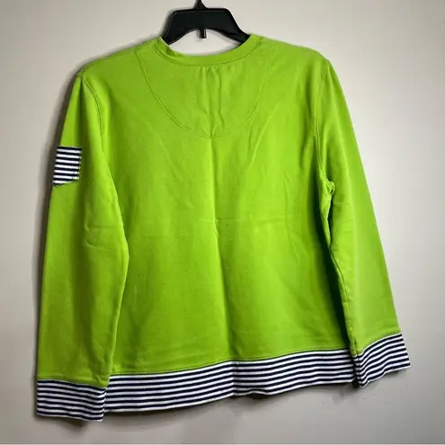 Sag Harbor Women’s Sport Lime Green Sailboat Sweater