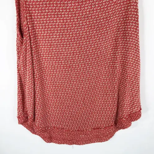 Free People We the  XS Top Sleeveless Tank Cowl Neck Red White Knit Soft 1231