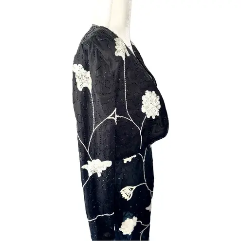 Styleworks Wicked 1990s Beaded Cocktail Dress with Jacket Sz 10 Black