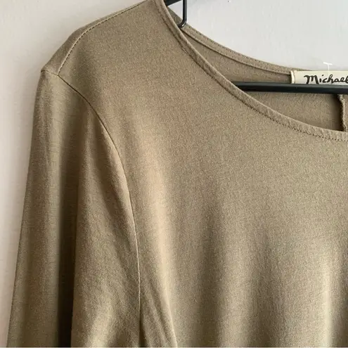 Michael Stars NWT Faux Wrap Tie Waist Long Sleeve Tee Dress Size Large