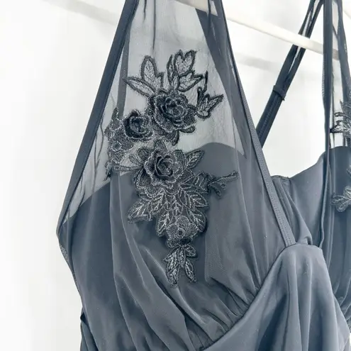 NWT Swim 365 Swimsuits for All Mesh Floral Embellished One Piece Swimsuit 26 Black