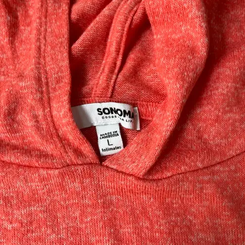 Sonoma  Hoodie Sweater Terry Pink Long Sleeve Sport Active Pink, Size L