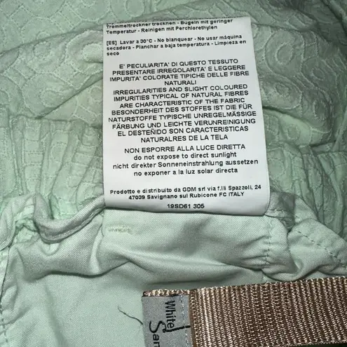 Mint Green Textured Ankle Pants with Gold Belt & Stone Detail, size IT 42 / US 6