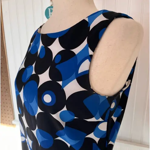 AB Studio Sheath Sleeveless Blue,Black & White Dress