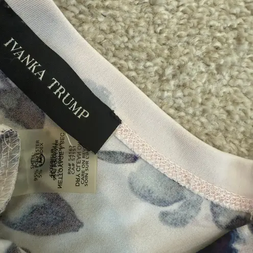 Ivanka Trump large floral peplum asymmetrical hem blouse TB 2437