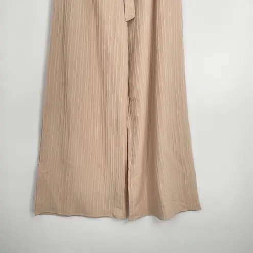 Allegra K Women's Pockets Tie Knot High Waist Wide Leg Paperbag Pants Size M