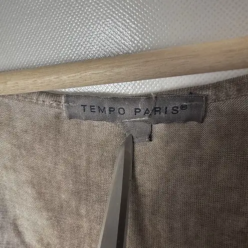 Tempo Paris Temp Paris Sweater Asymmetric Tunic Lace Brown Boho Lagen Witchy Artsy Fairy L