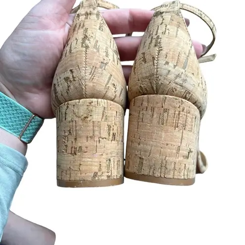 Schutz - Bebethy Cork Ankle Strap Block Heel Sandals Sz 9