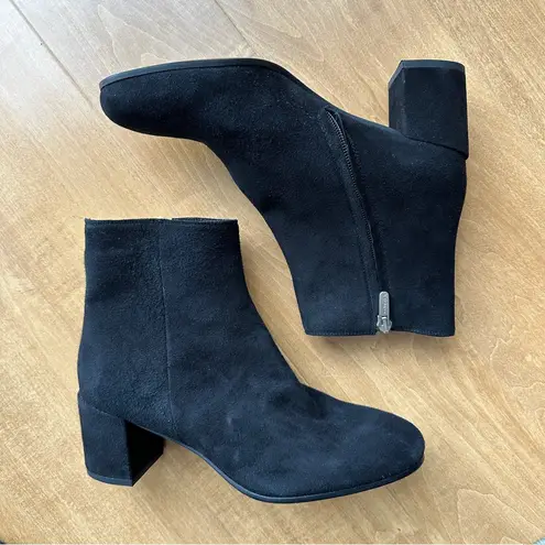 Margaux The Downtown Boot, Black Suede Ankle Booties, Size 8