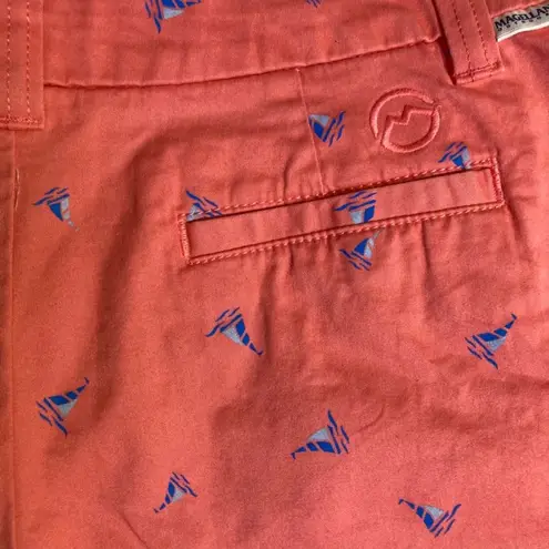 Magellan outdoors Magellan Women's Shorts Sz 2 Coral Sail Boat Print Chino Nautical Beach Resort