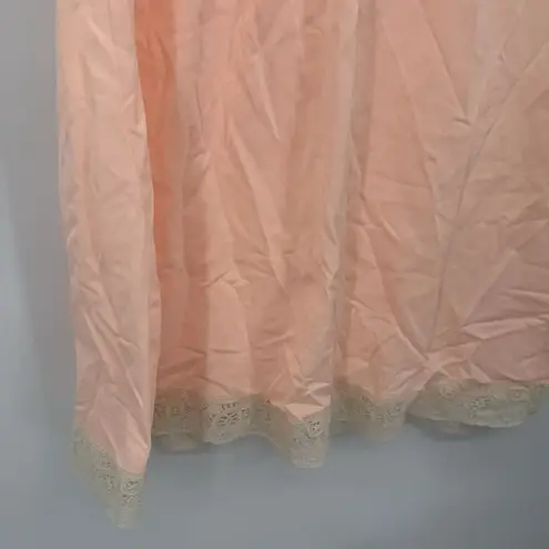 Miss Elaine Vintage Bright Peach Nightgown Dress Mini Lounge Size Small Coquette Pink