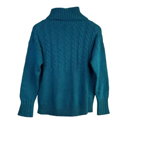 Sundance Teal Cable Knit Turtleneck Sweater | Cozy Coastal Fall Classic Size S