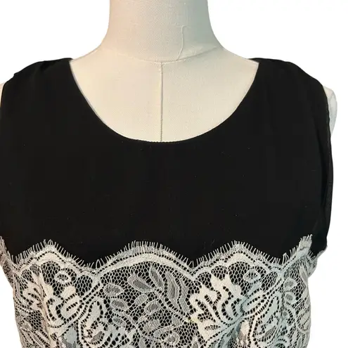 YA Los Angeles Dress Silk Blend Black Sheer w/ Lace Lining Med Sleeveless