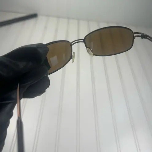 Silver Oval Metal Frame Sunglasses Unisex Brown Tint Lenses Y2K Style Black