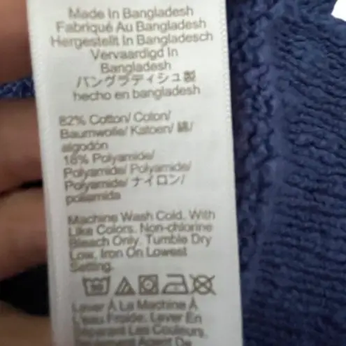 J.Crew Sweater Small Blue 100% Cotton V Neck Textured Knit Long Sleeve Casual