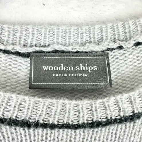 Wooden Ships Metallic Star Crew Sweater Size S/M Wool Mohair Blend Grey