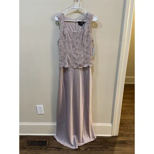 Alex Evenings Glitter Lace & Satin Jacket Dress with Open Jacket Size 8 Wedding