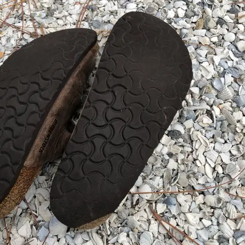 Birkenstock  Women’s Florida Brown Leather 3 Strap Sandals Size 38 is 7 7.5