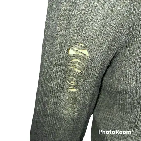 Lorena Rose Lace Up Destroyed Cropped Sweater