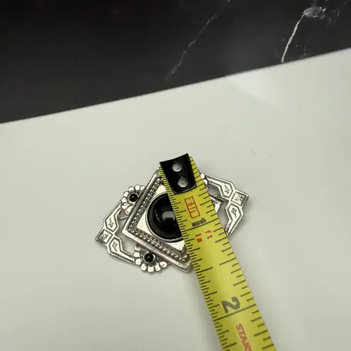 1928 Collection Black Silver Tone Brooch Pin Art deco Style