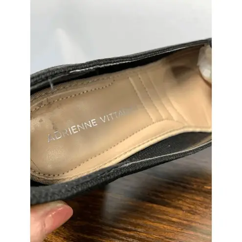 Adrienne Vittadini Women's Square Toe Knitted Black Block Heel Pumps Size 8.5M