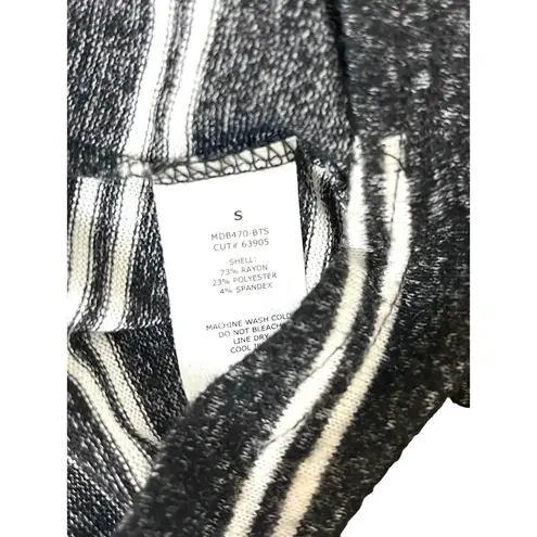 Moa Moa SWEATER DRESS Womens SM Black White Striped Knit Pockets Tie Waist Belt