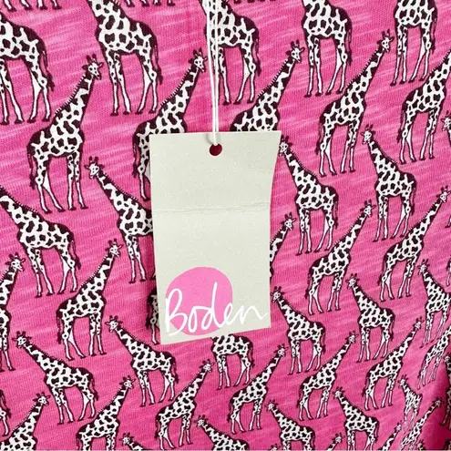 Boden USA NWT Boden Size 6 Georgia Pink Novelty Giraffe Print Short Sleeve T-Shirt Dress