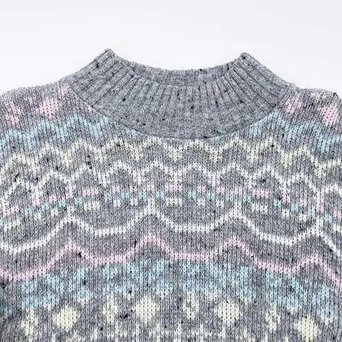 Vintage 80s 90s Croquet Club Women's Soft Pastel Grey Acrylic Knit Sweater Ski Gray Size undefined