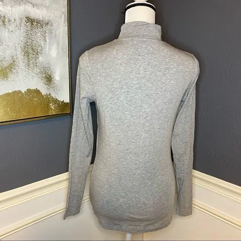 White and Warren long sleeve turtleneck top Gray