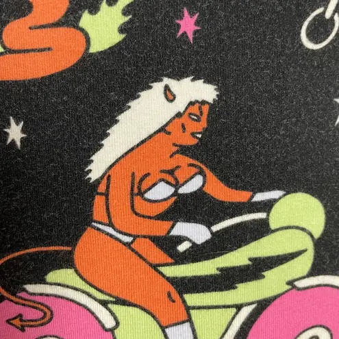 Nooworks Muscle Tee Mean Machine Print Size Large Motorcycle Rat Devil Lady