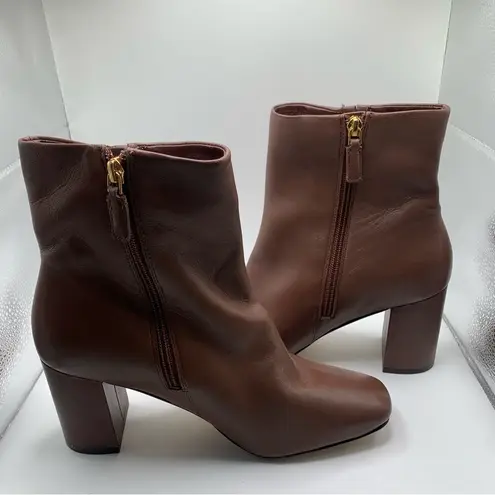 Cole Haan NWOB  Womens Chrystie Square Toe Bootie brown leather heel size9B  1299