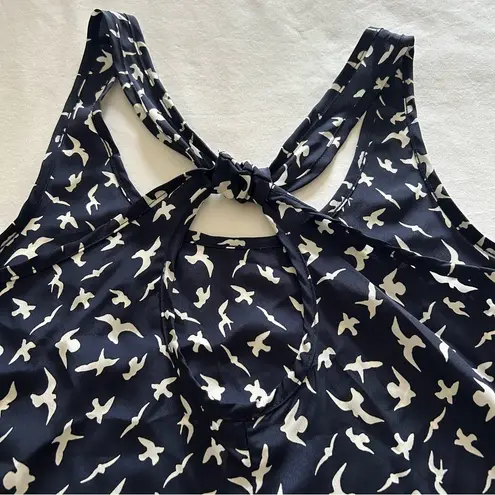 Sweet Claire  - Navy Bird Print Sleeveless Tunic Shirt - Size M - USA Made