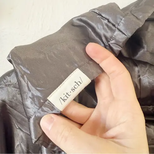 Kitsch Glazey Gray Satin Hoodie Robe Unisex OS Silver Size undefined