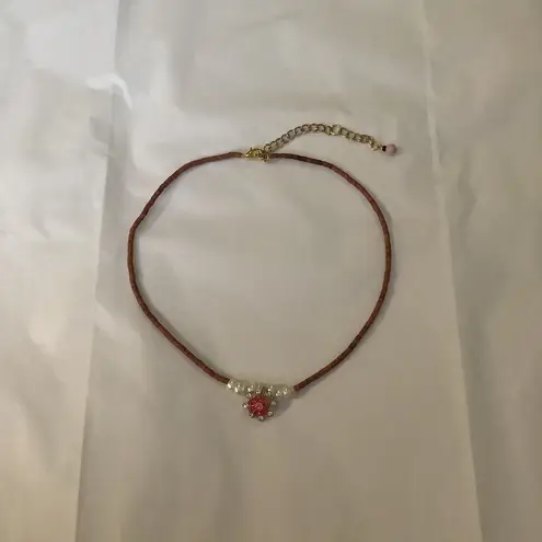 Pink sparkle flower necklace set