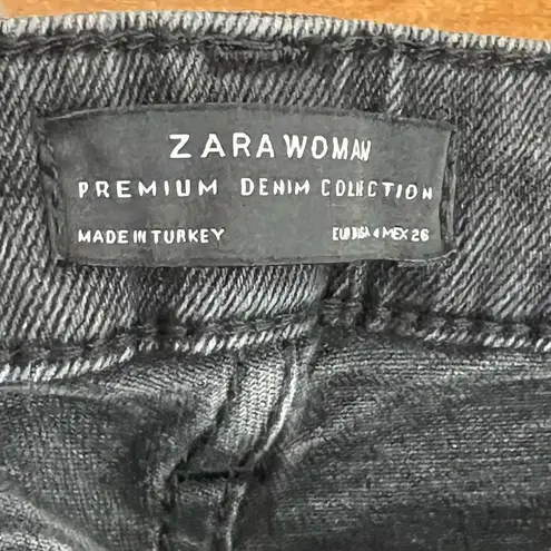 ZARA  Womens Premium Denim Jeans Collection Embellished Skinny Dark Wash Size 26