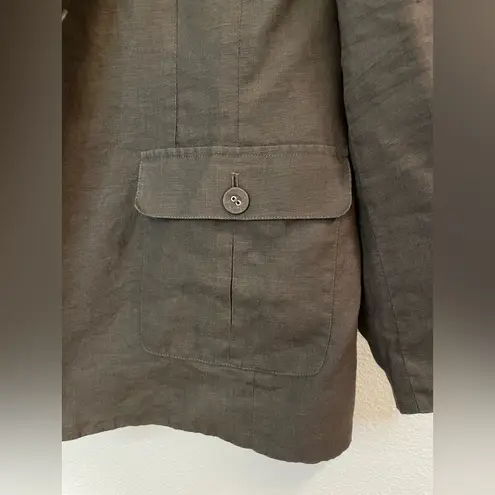 Merona Vintage  Women's Brown Linen Shell 3 Button Down Blazer Size 16W - Image 12