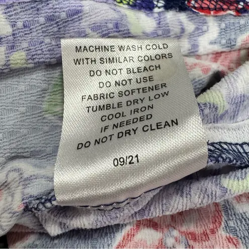 Ibkul Larisa Pull On Printed Skort Skirt Floral Navy Multi Red Purple Large L