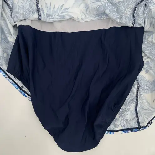 SWIM SOLUTIONS Swimsuit Dress Size 18 Swimdress NWT Blue Empire Floral One Piece